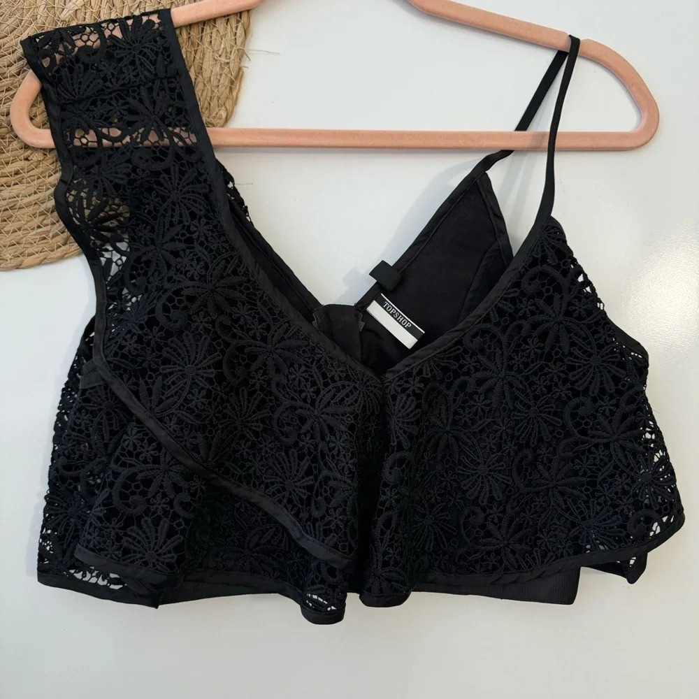 Topshop Women Embroidered Tops, Black Size‎ 4 - Picture 5 of 10